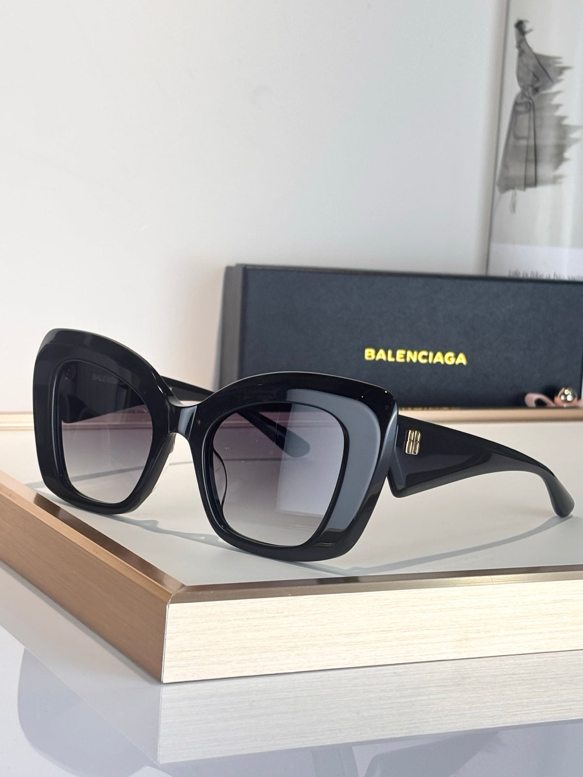 Balenciaga BB0503S Black Designer Sunglasses 54-22-145 mm - detail image 2