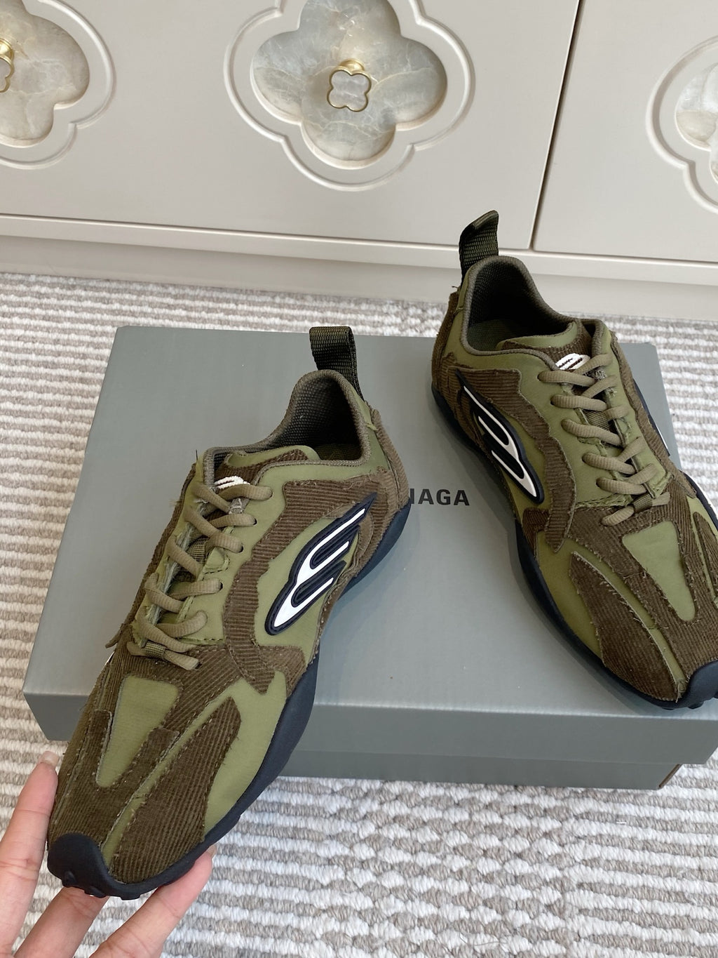 Balenciaga Black & Olive Green Designer Shoes EU 35-39 - detail image 3