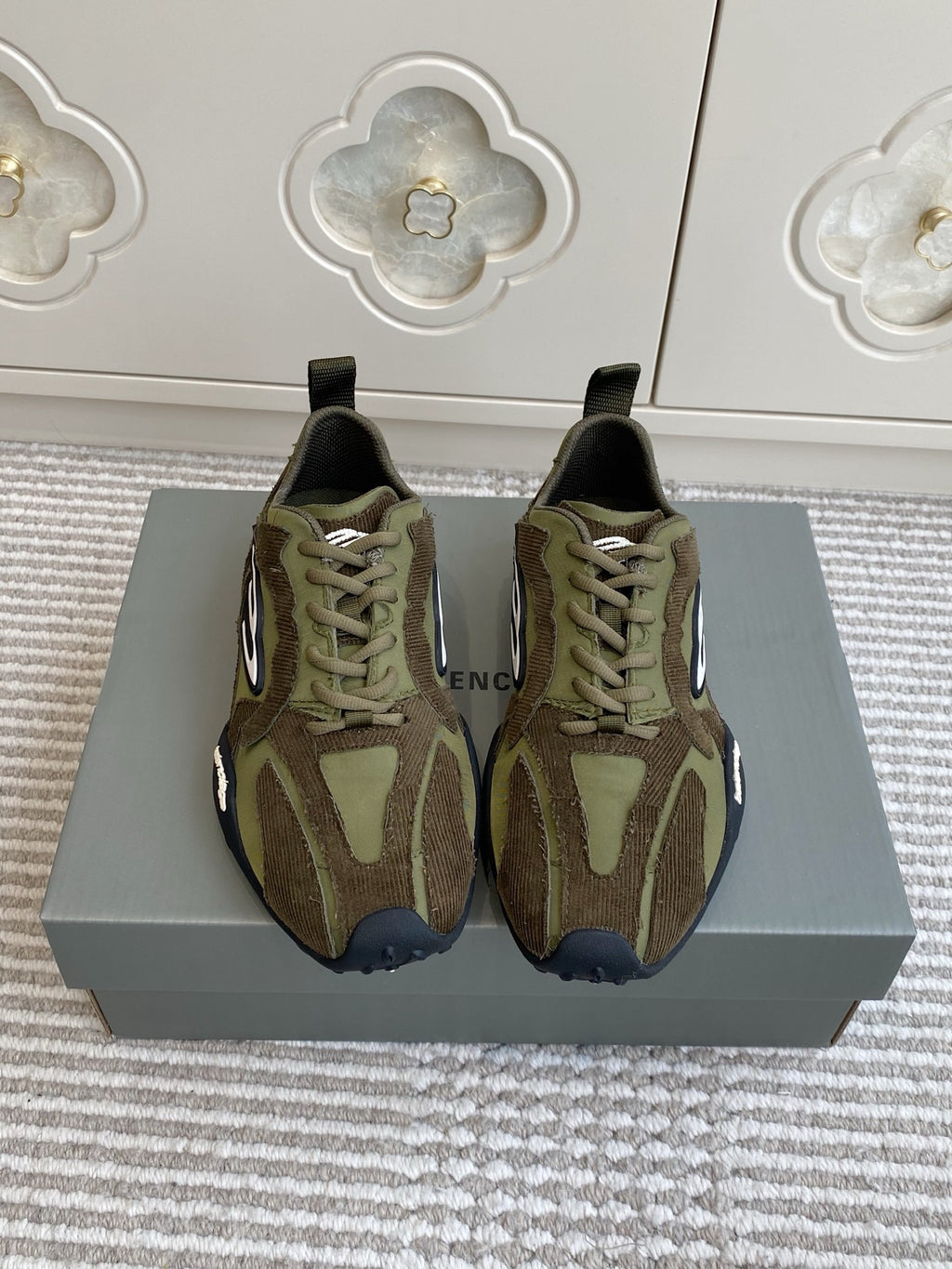 Balenciaga Black & Olive Green Designer Shoes EU 35-39