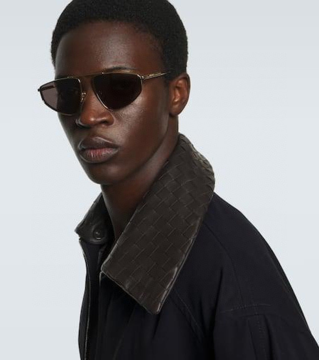 Bottega Veneta BV1466S Black & Brown Designer Sunglasses 59-18-140 mm - detail image 3
