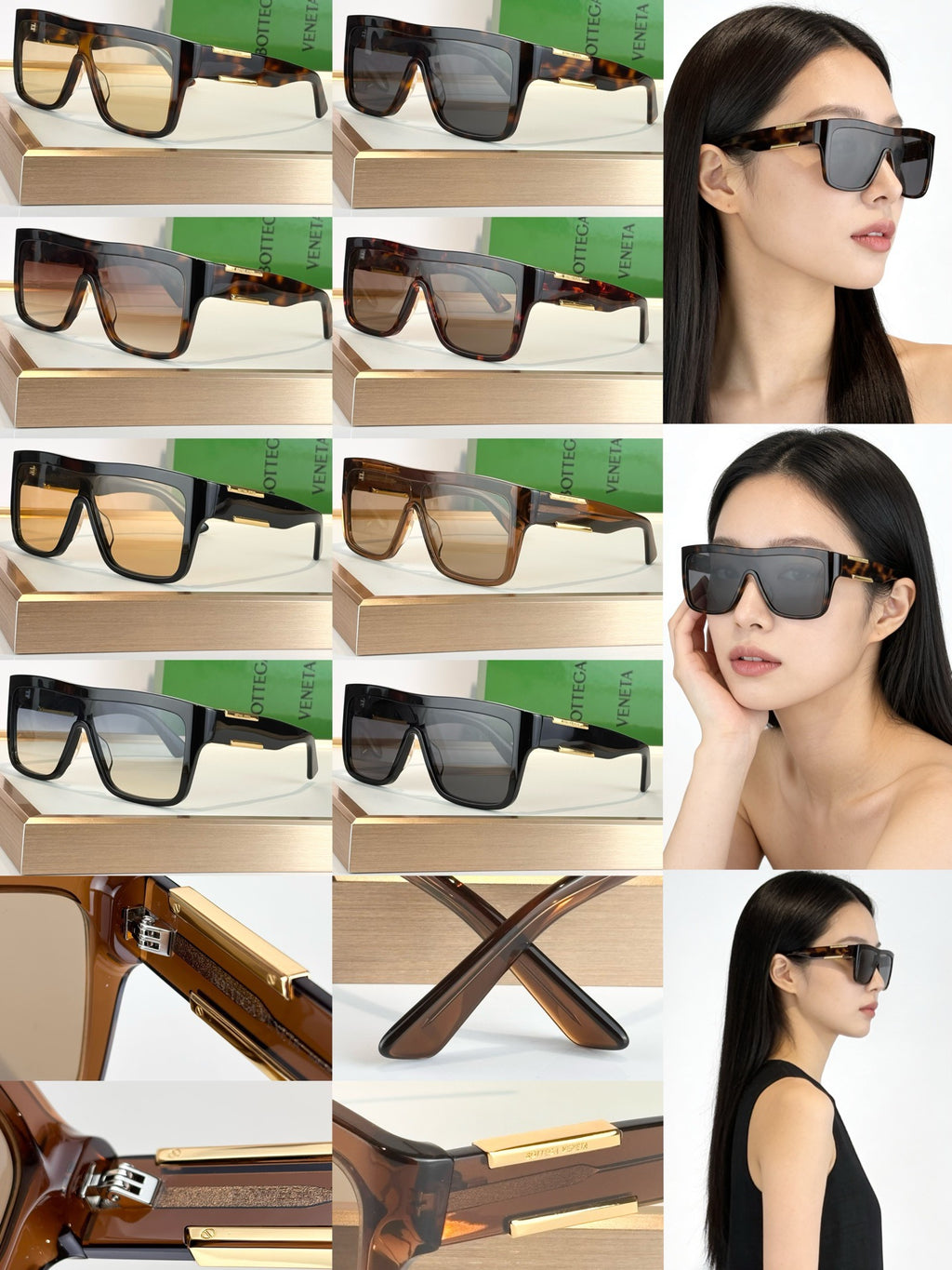 Bottega Veneta BV1451S Brown & Green Designer Sunglasses - detail image 9