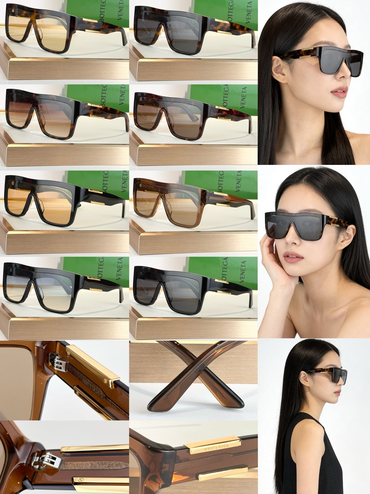 Bottega Veneta BV1451S Brown & Green Designer Sunglasses - detail image 9