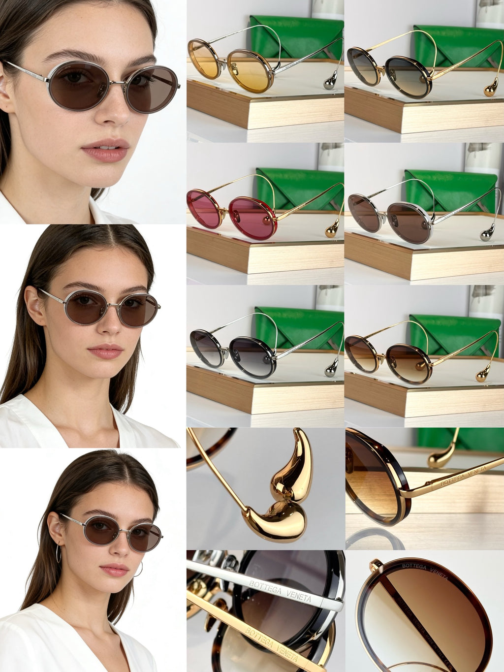 Bottega Veneta BV2031LA Green & Brown Designer Sunglasses 58-18-145 mm - detail image 9