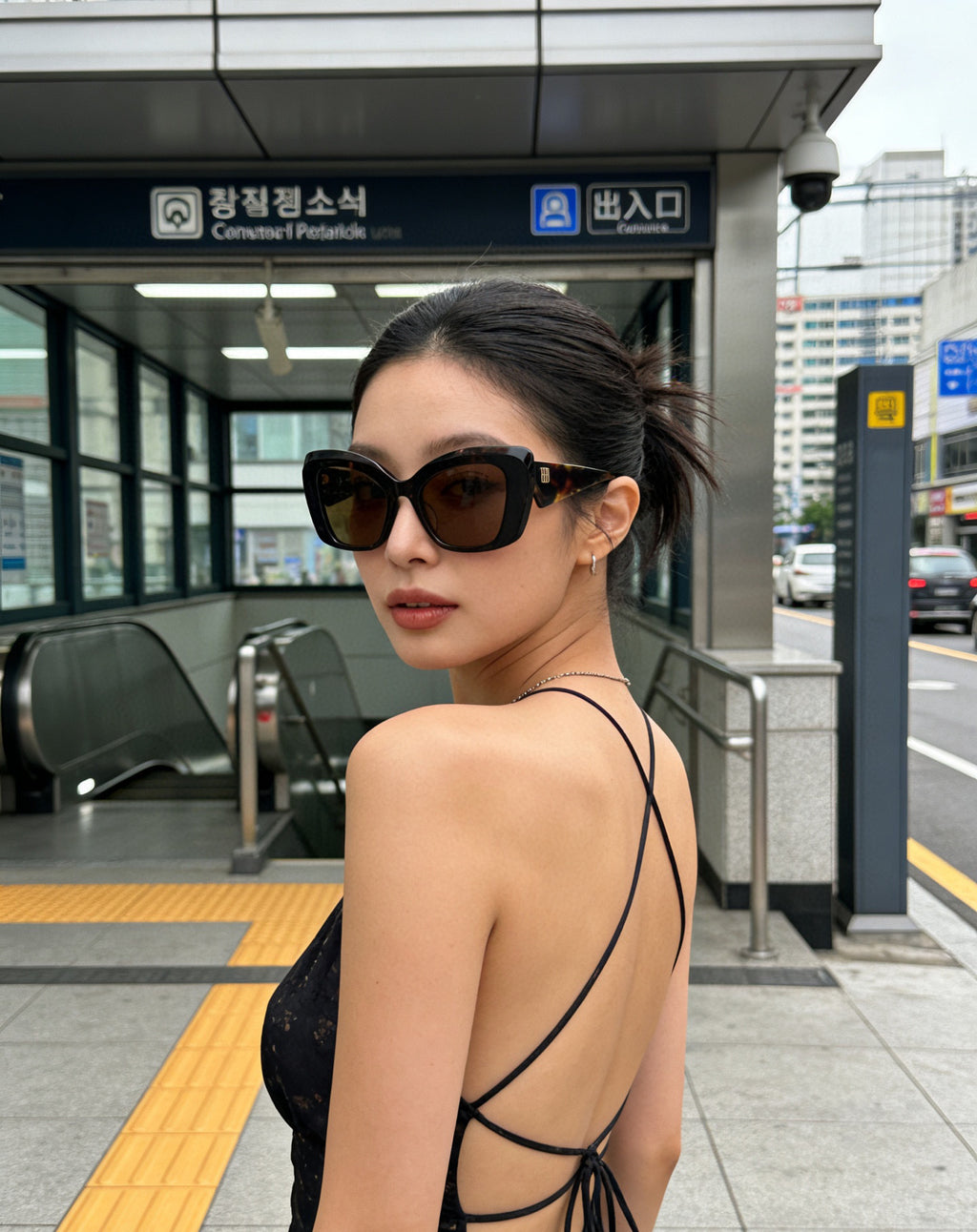 Balenciaga BB0503S Black & Rose Gold Designer Sunglasses 54-22-145 mm - detail image 7