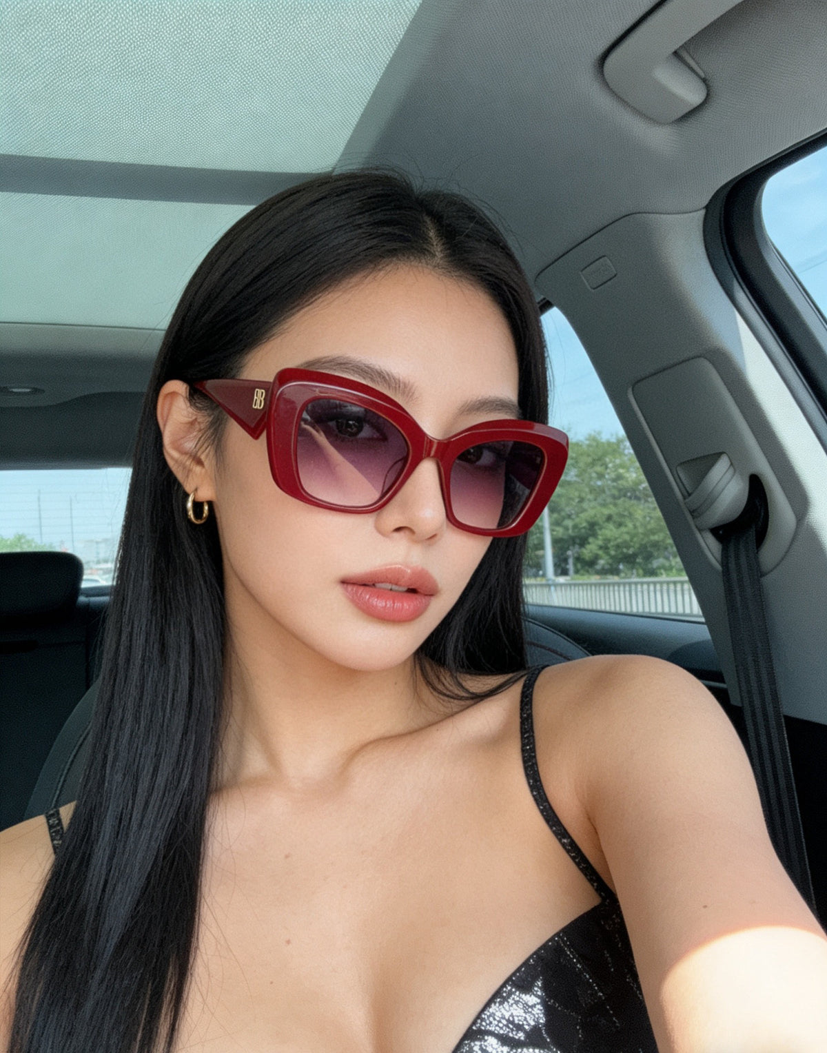 Balenciaga BB0503S Black & Rose Gold Designer Sunglasses 54-22-145 mm - detail image 3