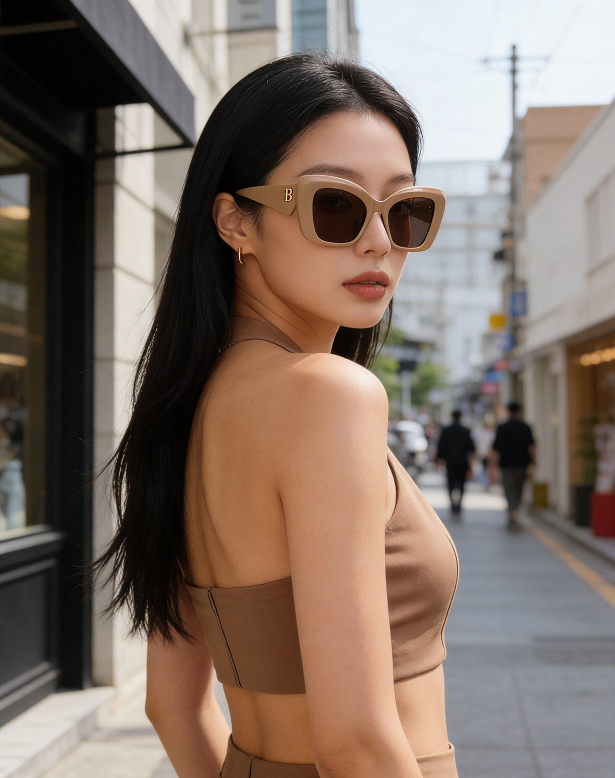 Balenciaga BB0503S Black & Rose Gold Designer Sunglasses 54-22-145 mm - detail image 4
