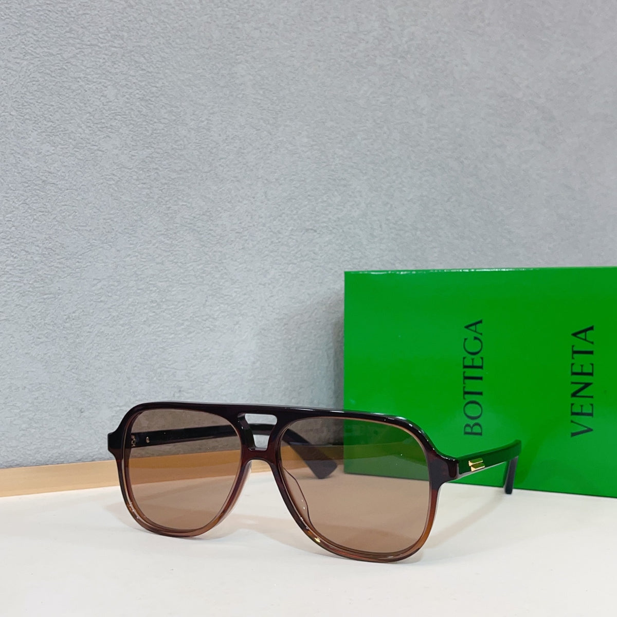 Bottega Veneta BV1417O Green Designer Sunglasses 56-13-145 mm Edition 3 - detail image 3
