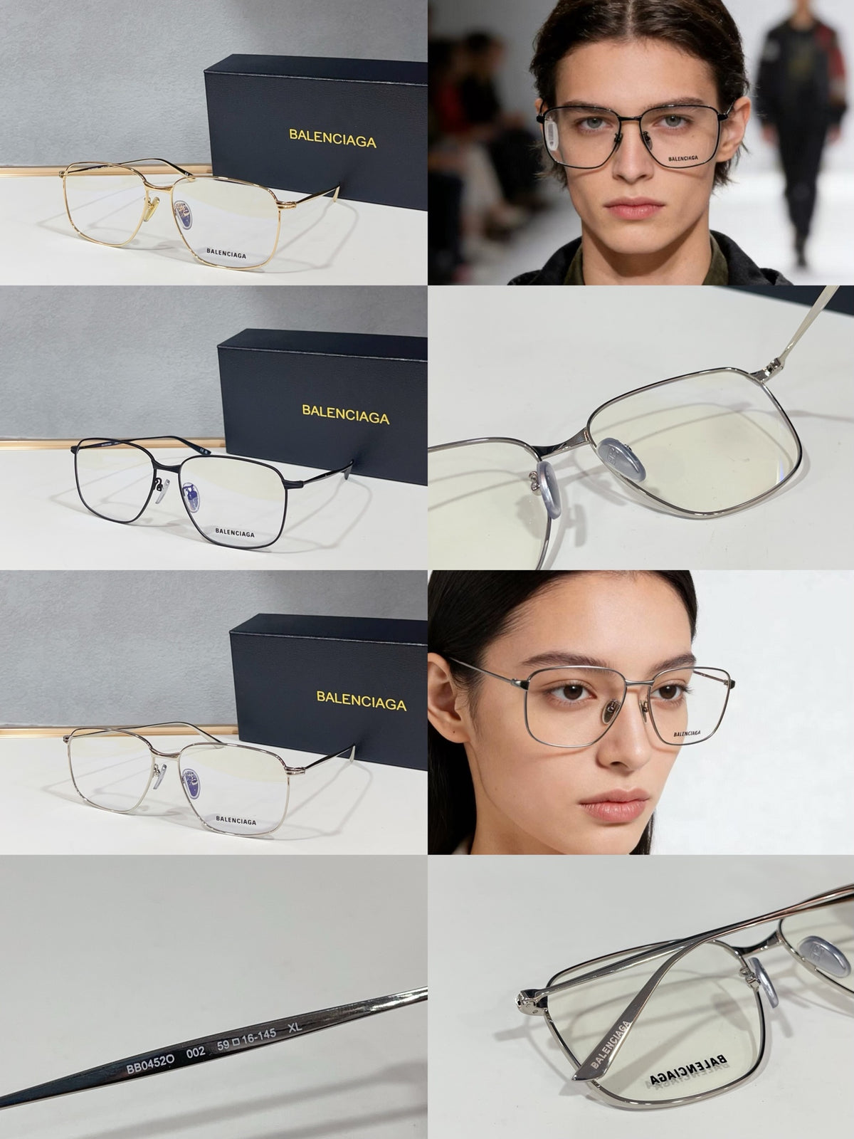 Balenciaga BB0452O Black & Rose Gold Designer Sunglasses 59-16-145 mm