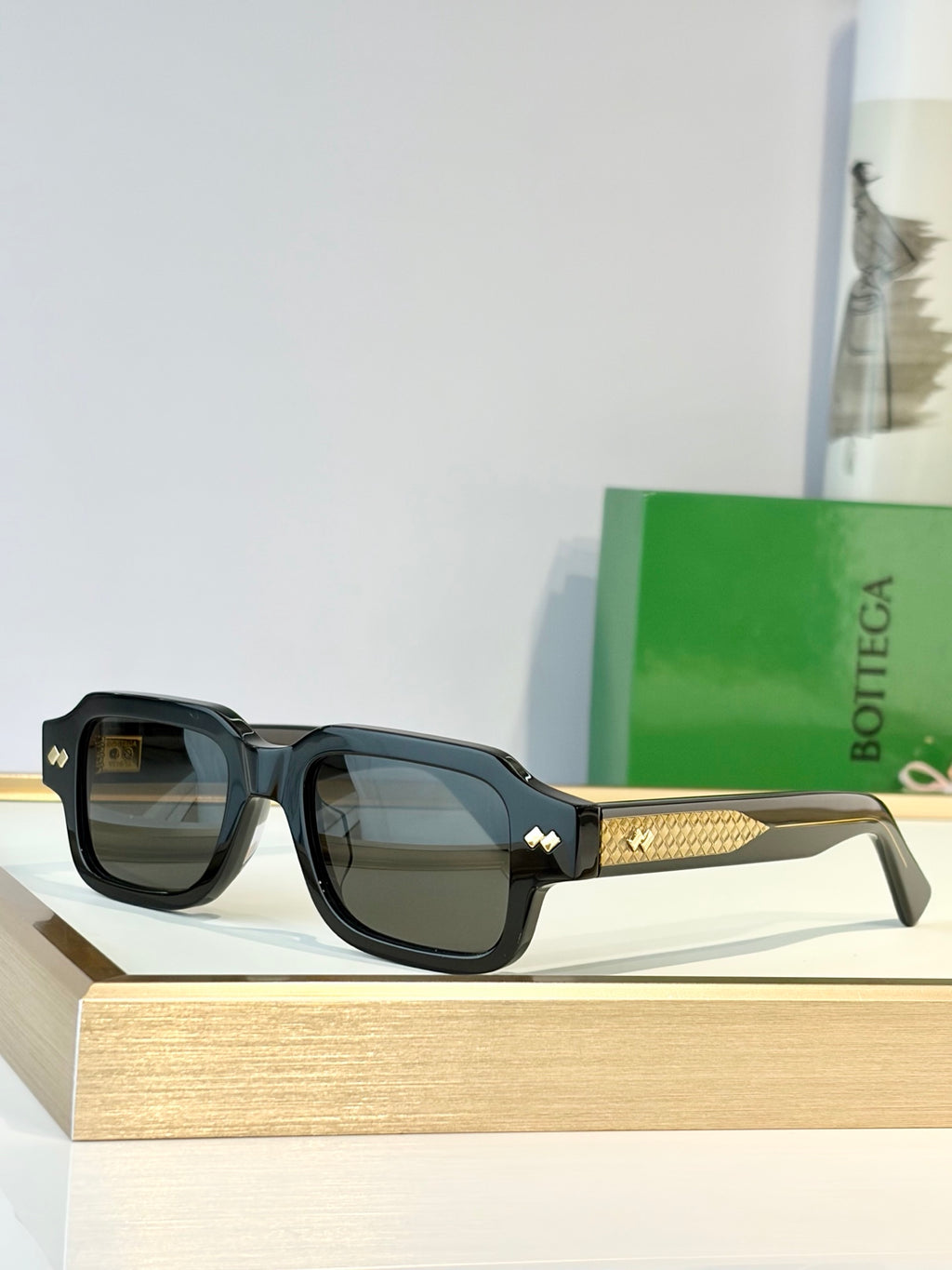 Bottega Veneta BV1442S Gold & Green Designer Sunglasses 51-20-148 mm - detail image 5
