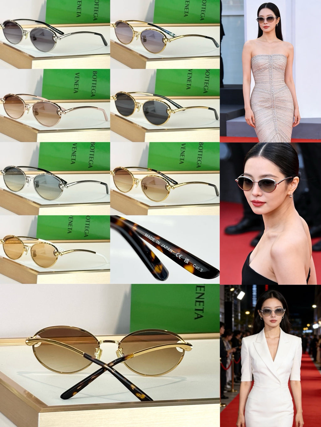 Bottega Veneta BV40072U Green Designer Sunglasses 55-17-142 mm - detail image 9