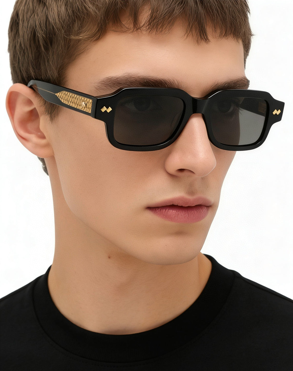 Bottega Veneta BV1442S Black & Orange Designer Sunglasses 51-20-145 mm - detail image 3
