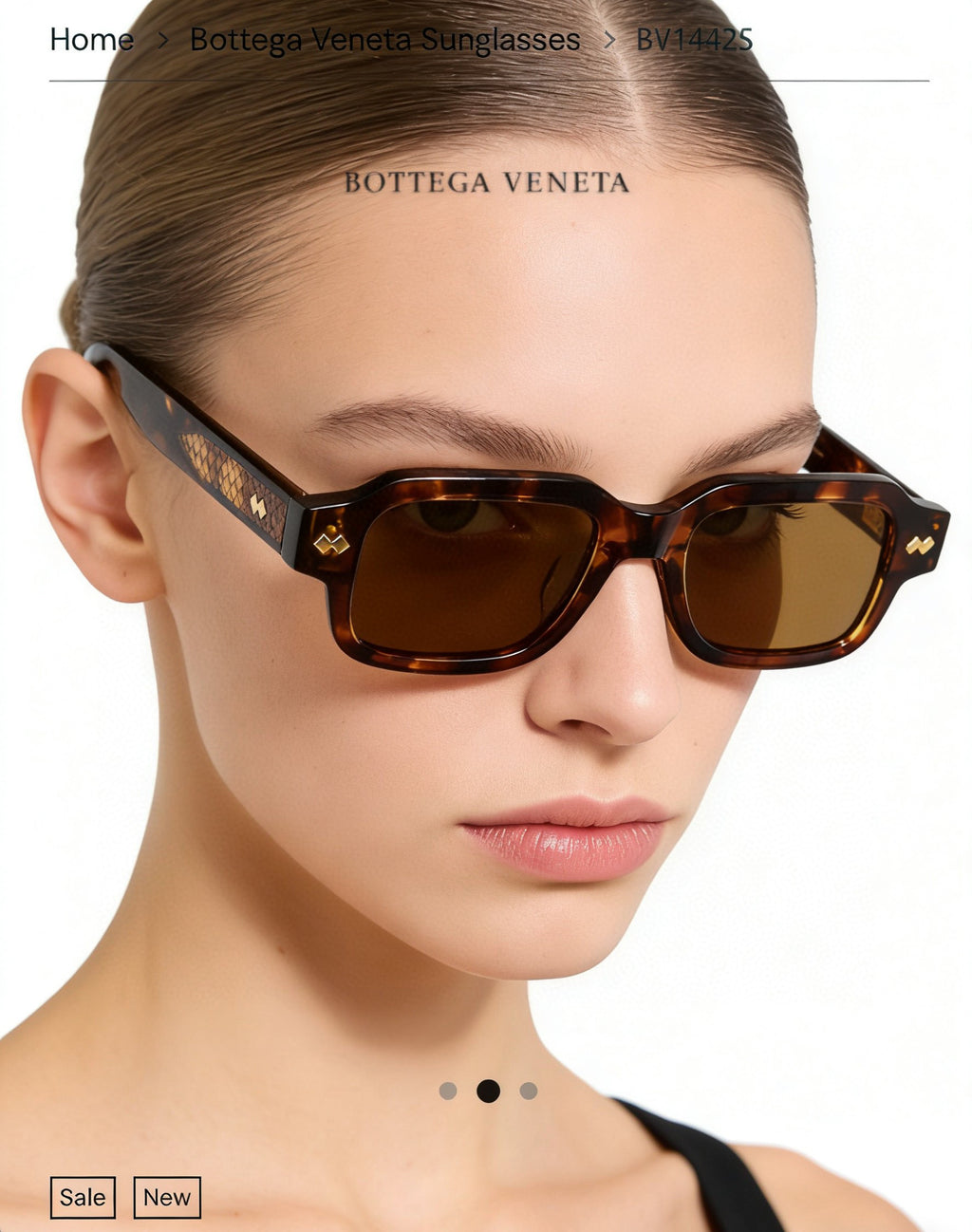 Bottega Veneta BV1442S Black & Orange Designer Sunglasses 51-20-145 mm - detail image 5