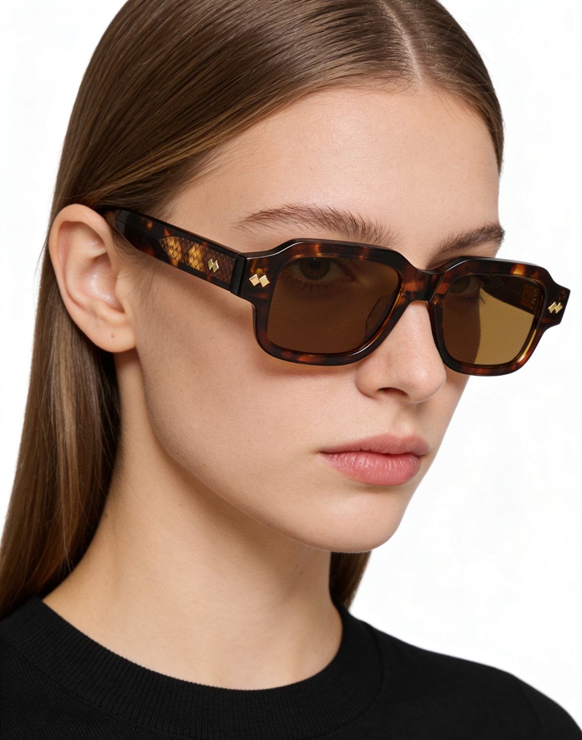 Bottega Veneta BV1442S Black & Orange Designer Sunglasses 51-20-145 mm
