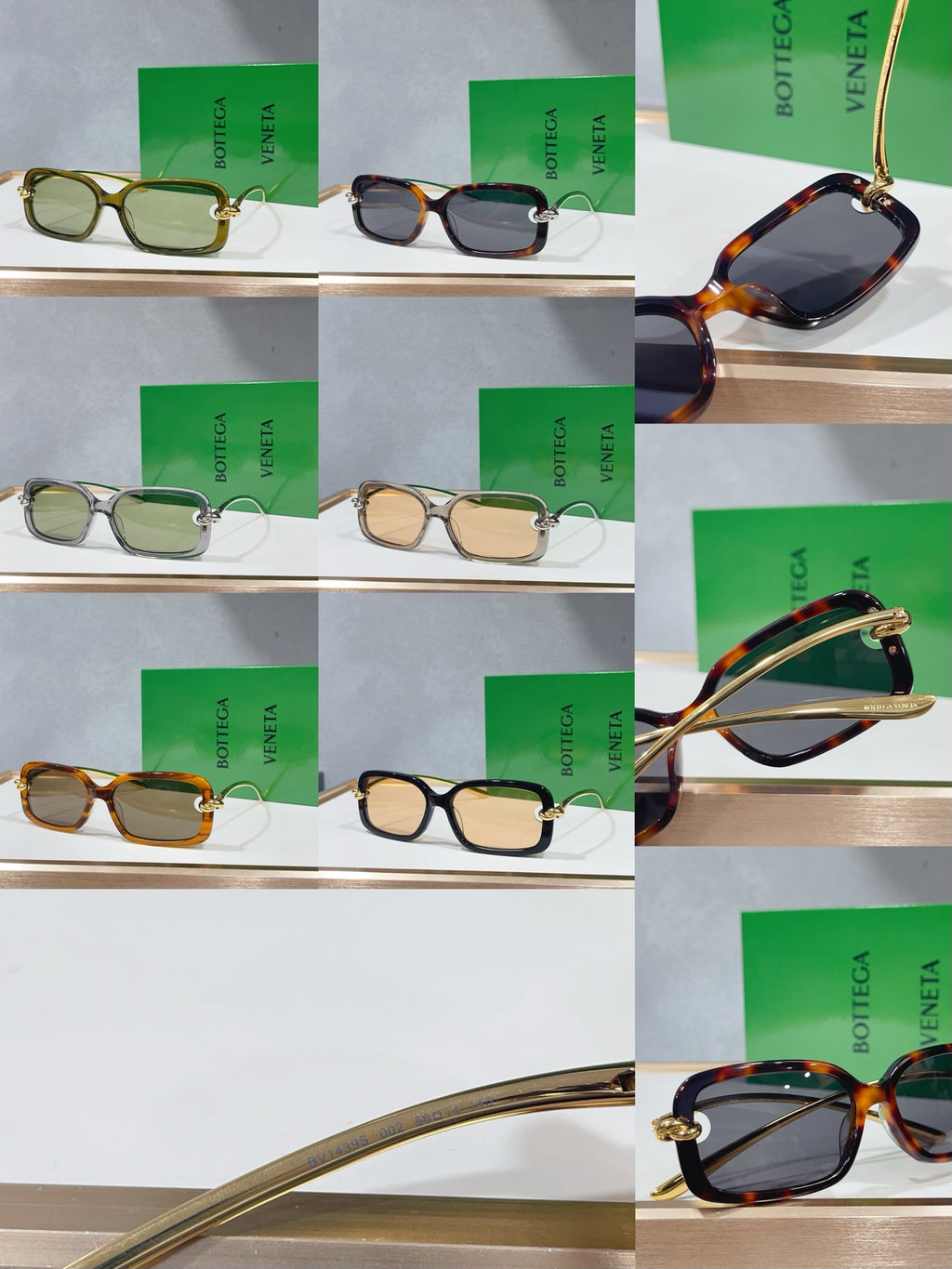 Bottega Veneta BV1439S Green Designer Sunglasses 56-14-145 mm