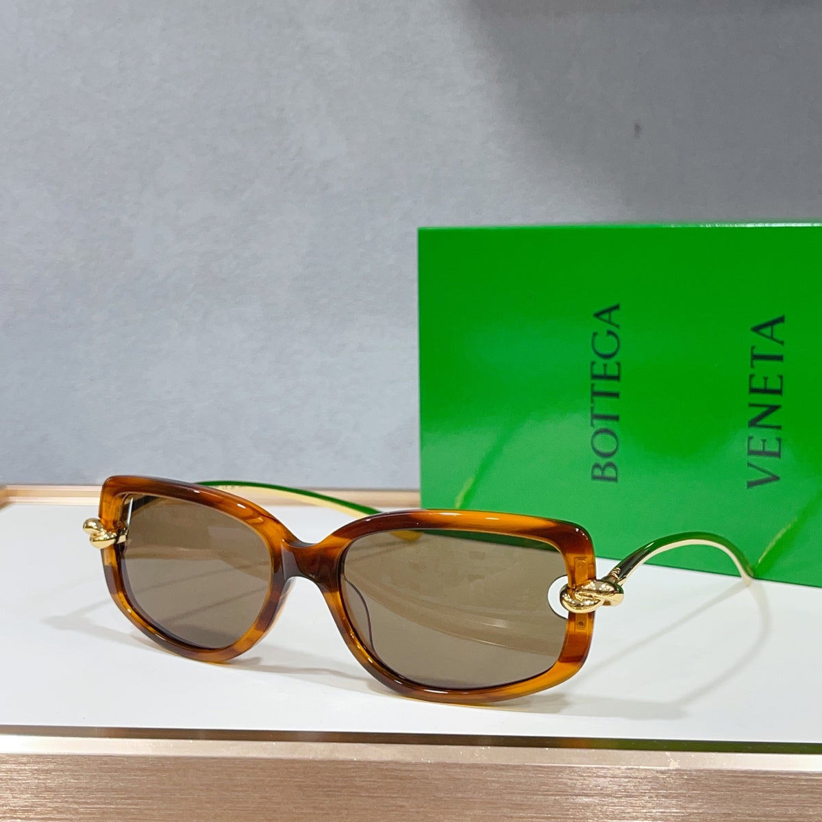 Bottega Veneta BV1440SA Green Designer Sunglasses 59-18-145 mm Edition 3 - detail image 5