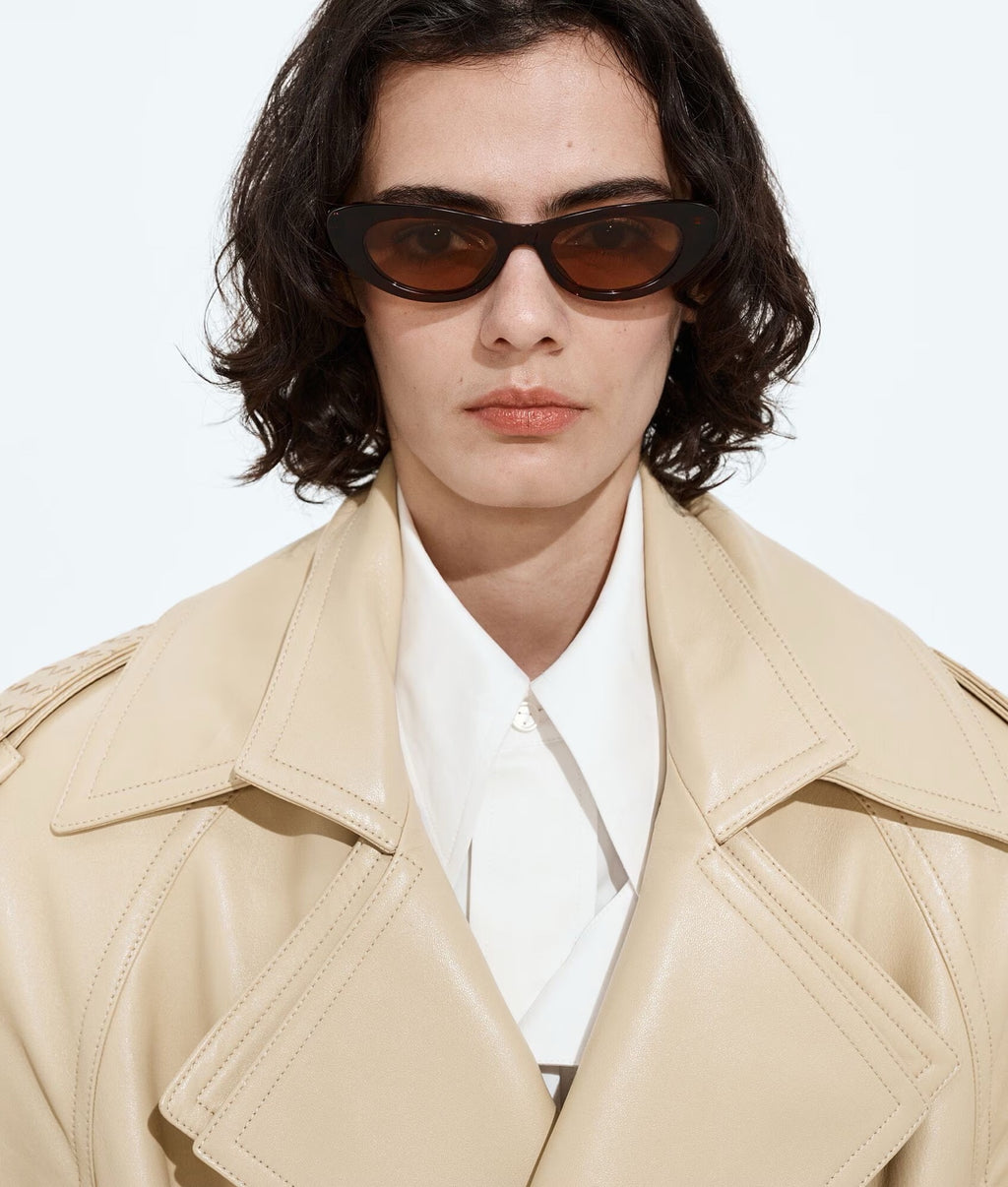 Bottega Veneta BV1447S Brown & Rose Gold Designer Sunglasses 51-18-145 mm