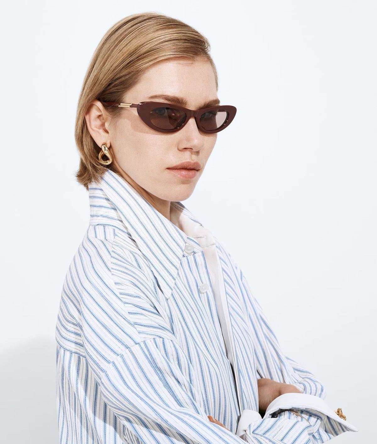 Bottega Veneta BV1447S Brown & Rose Gold Designer Sunglasses 51-18-145 mm - detail image 2