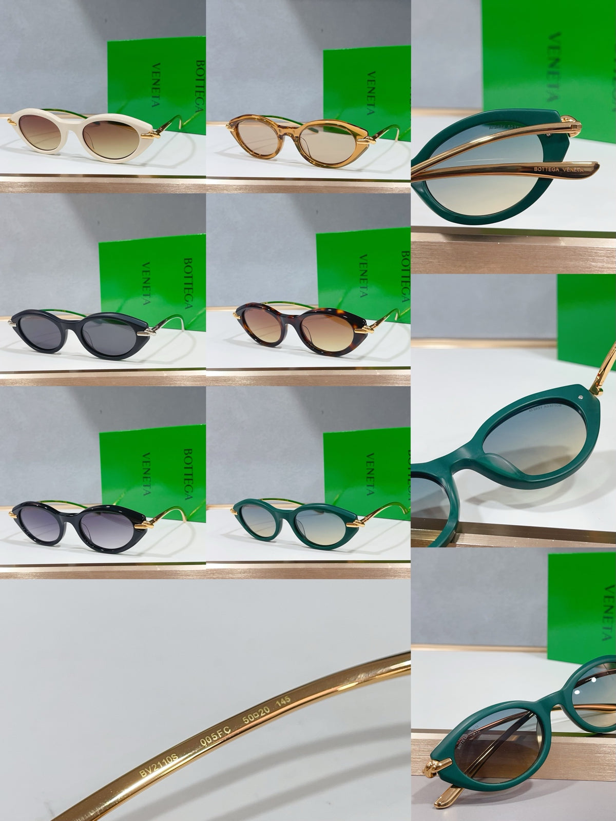 Bottega Veneta BV2110S Green Designer Sunglasses 50-20-145 mm
