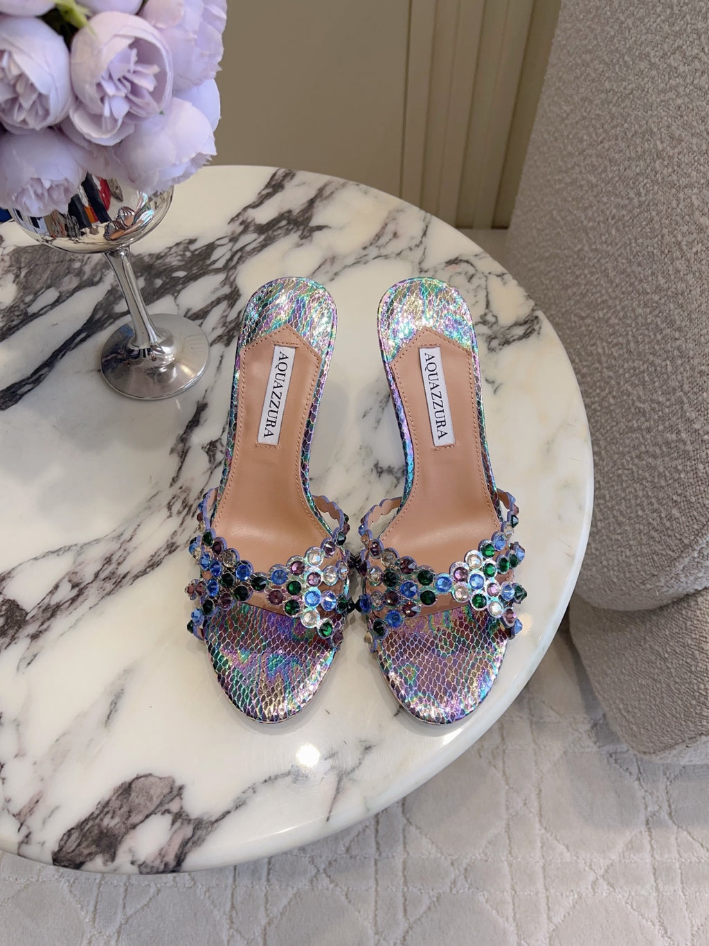 Aquazzura Gray Designer Shoes EU 35-39