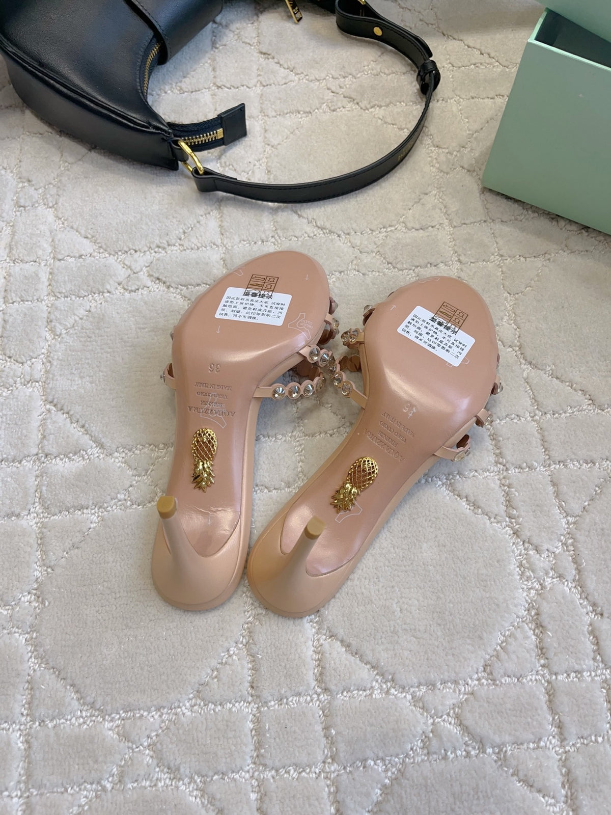 Aquazzura Brown & Rose Gold Designer Shoes EU 35-39 - detail image 6