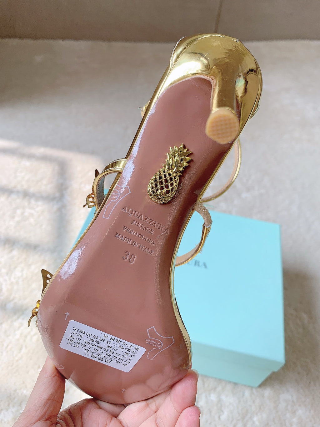 Aquazzura Brown & Rose Gold Designer Shoes EU 34-42 - detail image 9