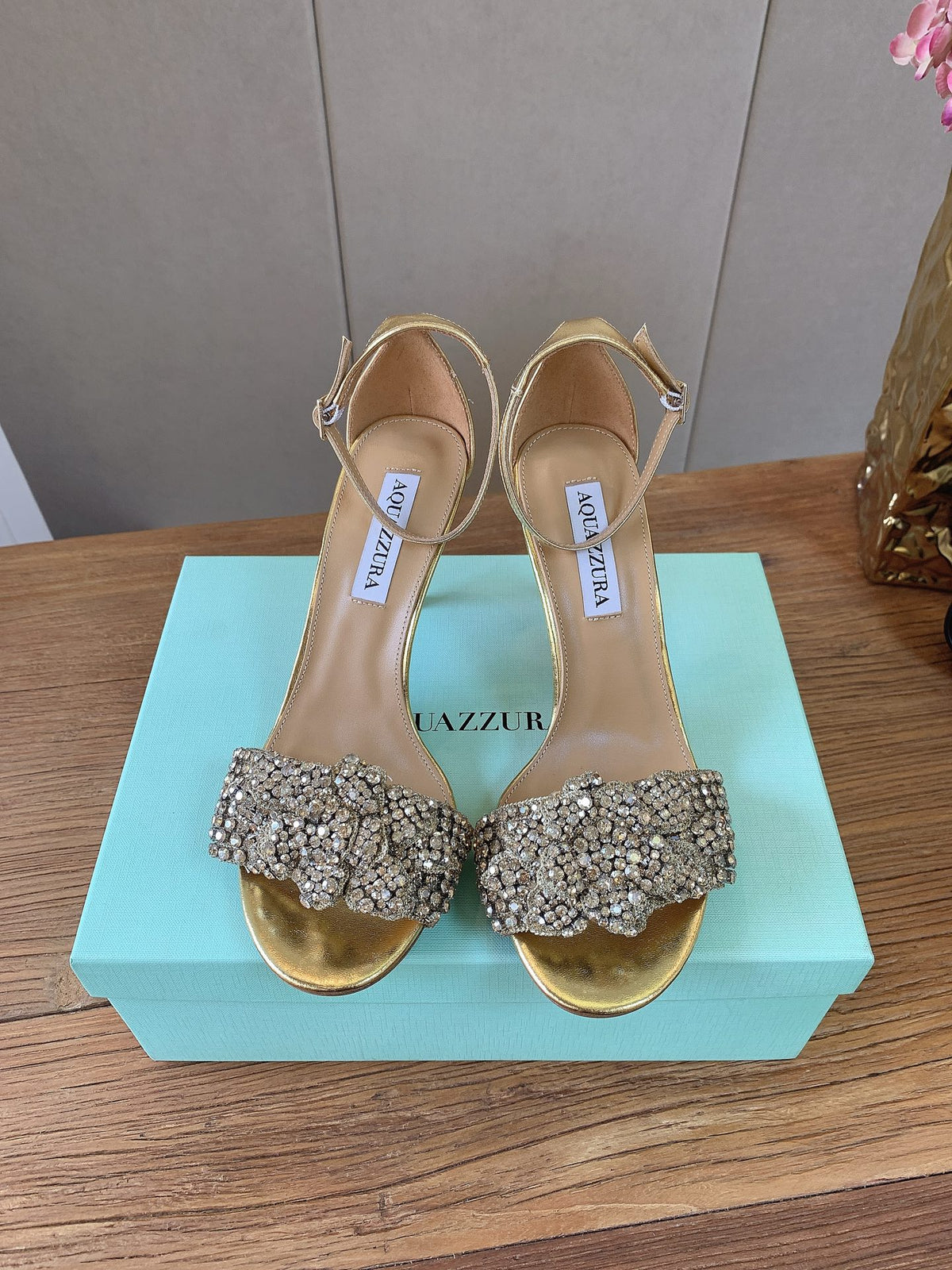 Aquazzura Brown & Teal Designer Shoes EU 34-43
