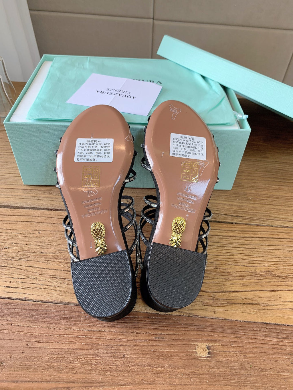 Aquazzura Black & Teal Designer Shoes EU 35-43 - detail image 4
