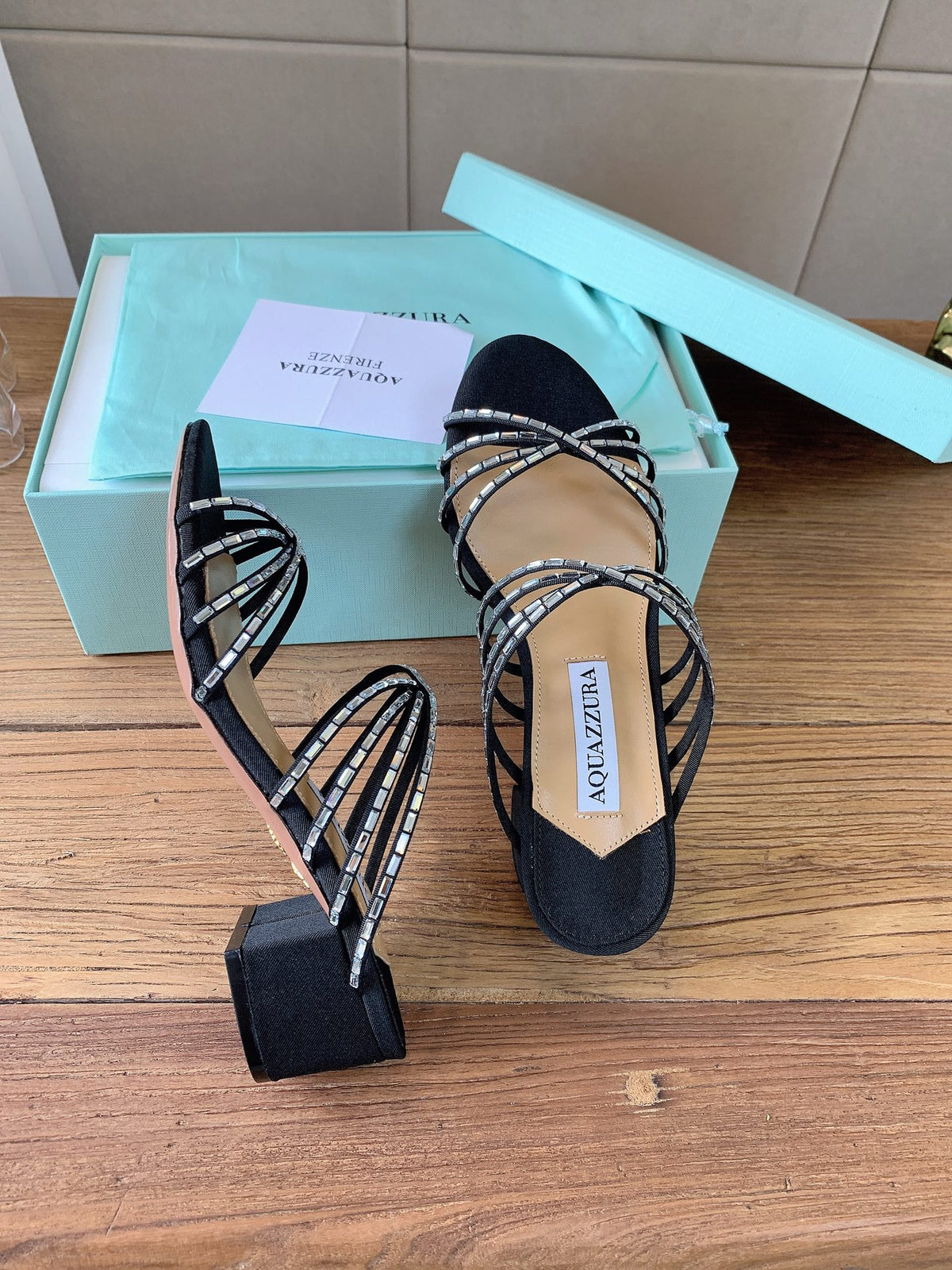Aquazzura Black & Teal Designer Shoes EU 35-43 - detail image 3