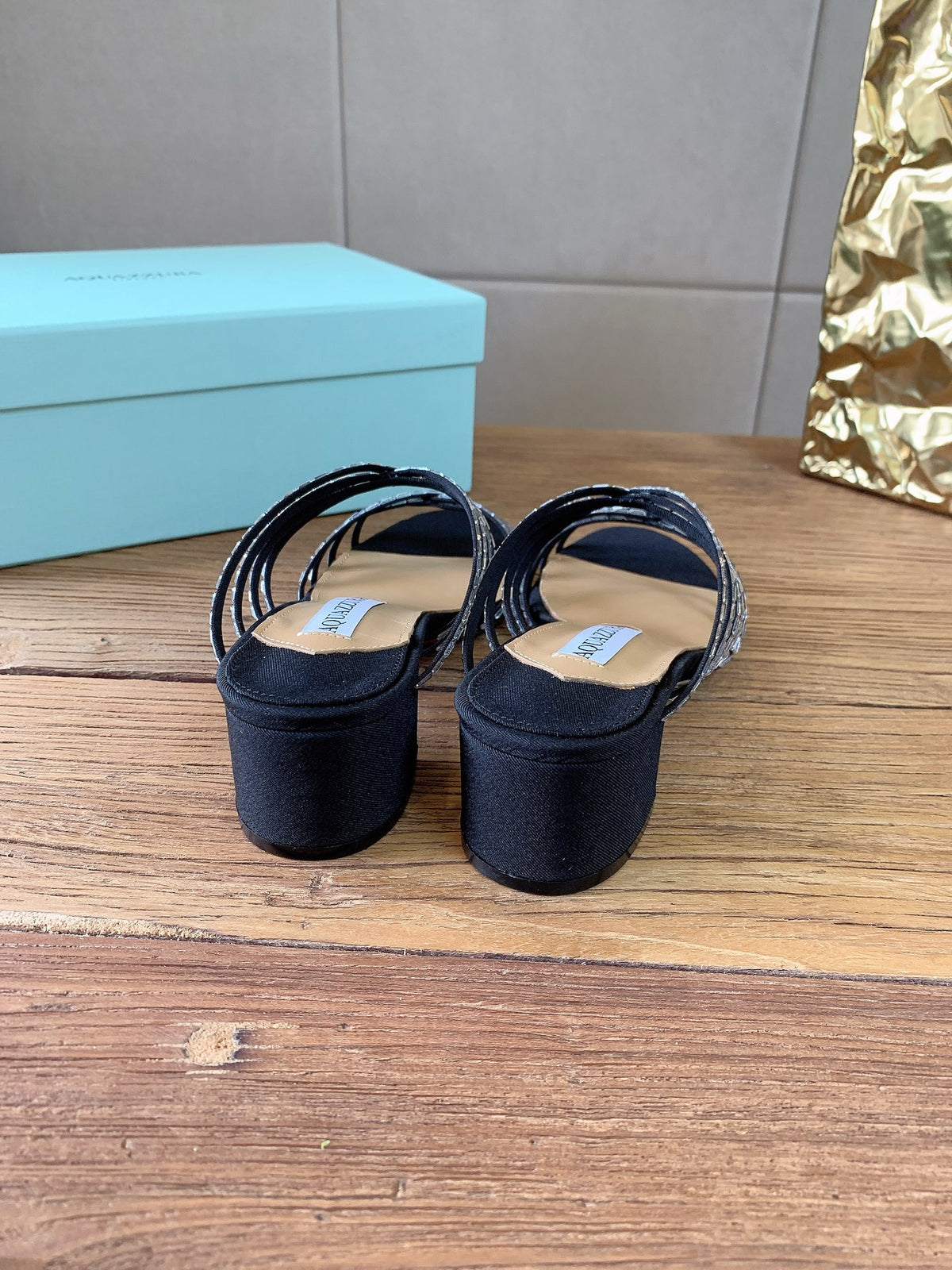 Aquazzura Black & Teal Designer Shoes EU 35-43 - detail image 5