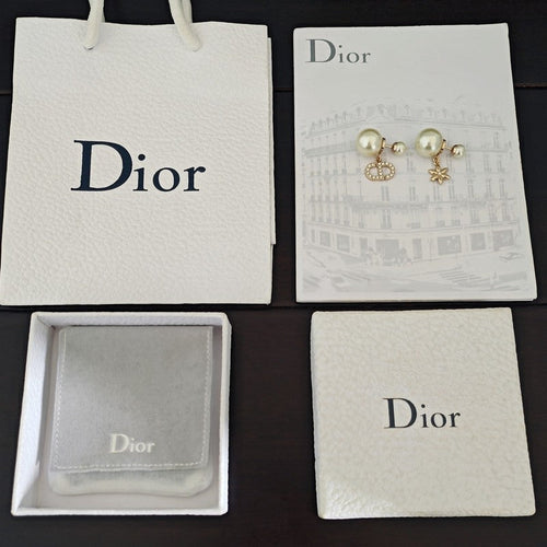 18K Dior Tribales Leaf Pearl Earrings