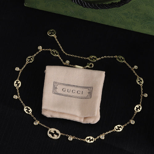 18K Double Gucci Chain Necklace