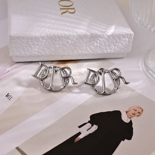 18K Dior White Gold Earrings