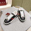 GUCCI ACE SNEAKER WITH WEB IN BLACK EMBOSSED CALFSKIN