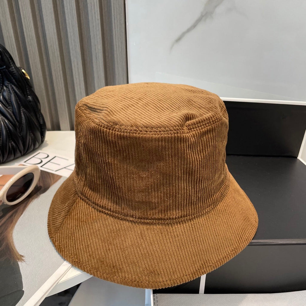 MM BUCKET IN BURNT ORANGE VELVET WITH LOGO