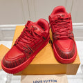 LOUIS VUITTON LV TRAINER MAXI LV X PARK SEO-BO IN RUBY RED CALFSKIN