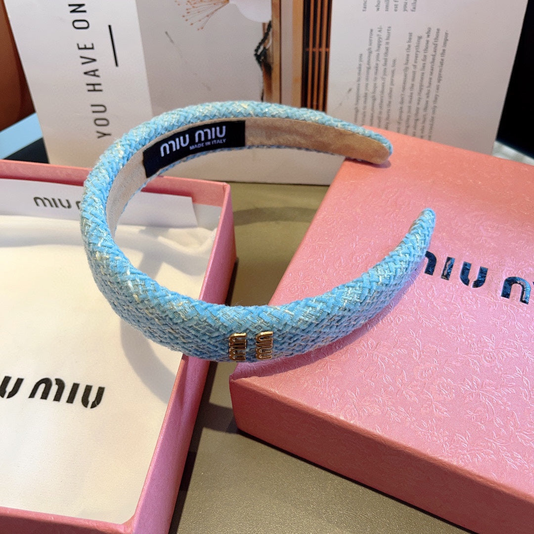 SIMPLE HAIRBAND IN SKY BLUE TWEED 282731