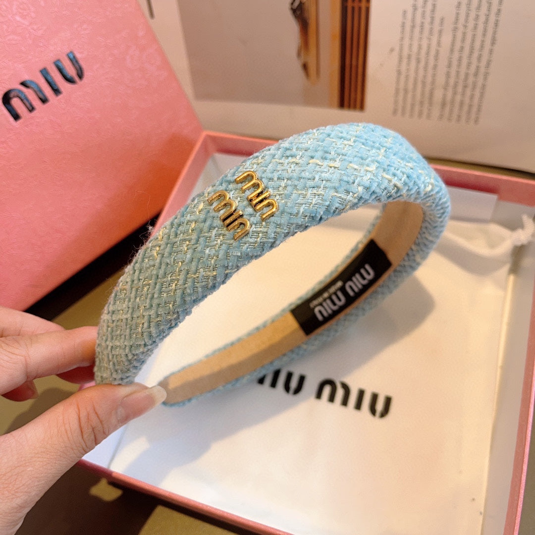 SIMPLE HAIRBAND IN SKY BLUE TWEED 282731