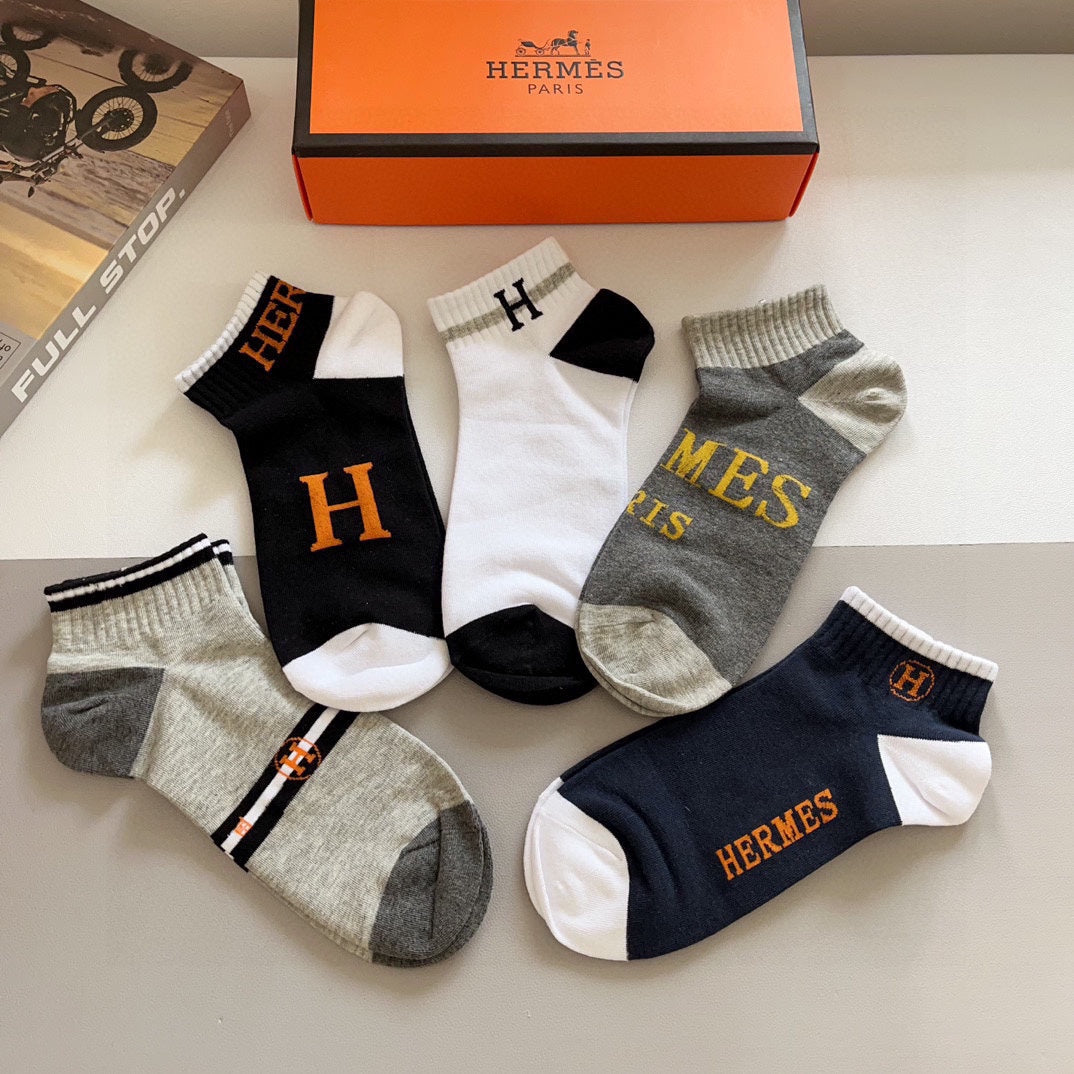 HERMES LOW-CUT SOCKS 386004 (1 BOX)
