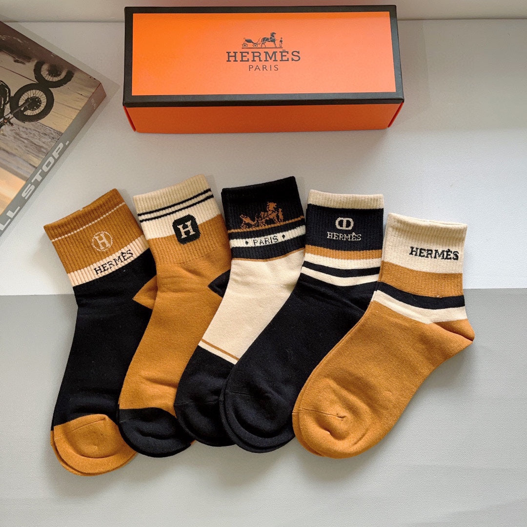 HERMES LOW-CUT SOCKS 412631 (1 BOX)