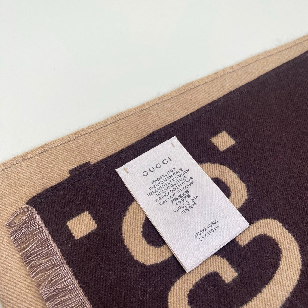 GUCCI 25S SCARF 190 IN WOOL SILK 742030