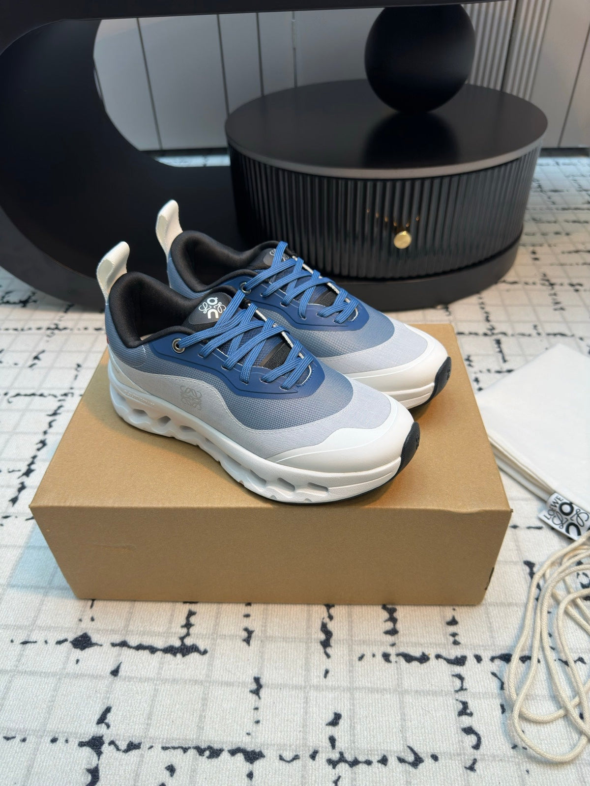 LOEWE CLOUDTILT 2.0 SNEAKER WHITE AND BLUE POLYESTER