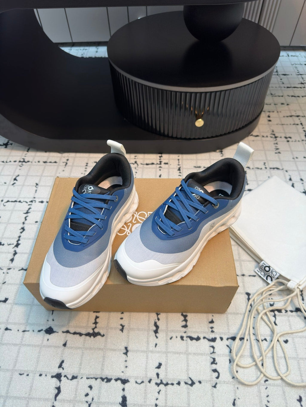 LOEWE CLOUDTILT 2.0 SNEAKER WHITE AND BLUE POLYESTER