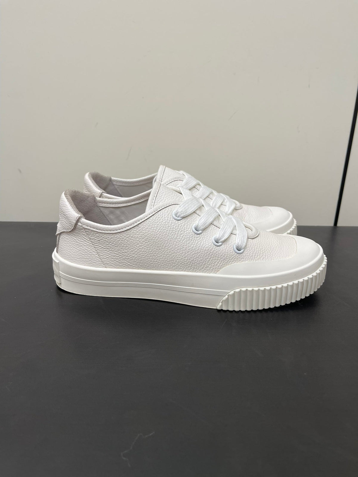 LORO PIANA CLASSIC BISCUIT SNEAKERS WHITE CALFSKIN