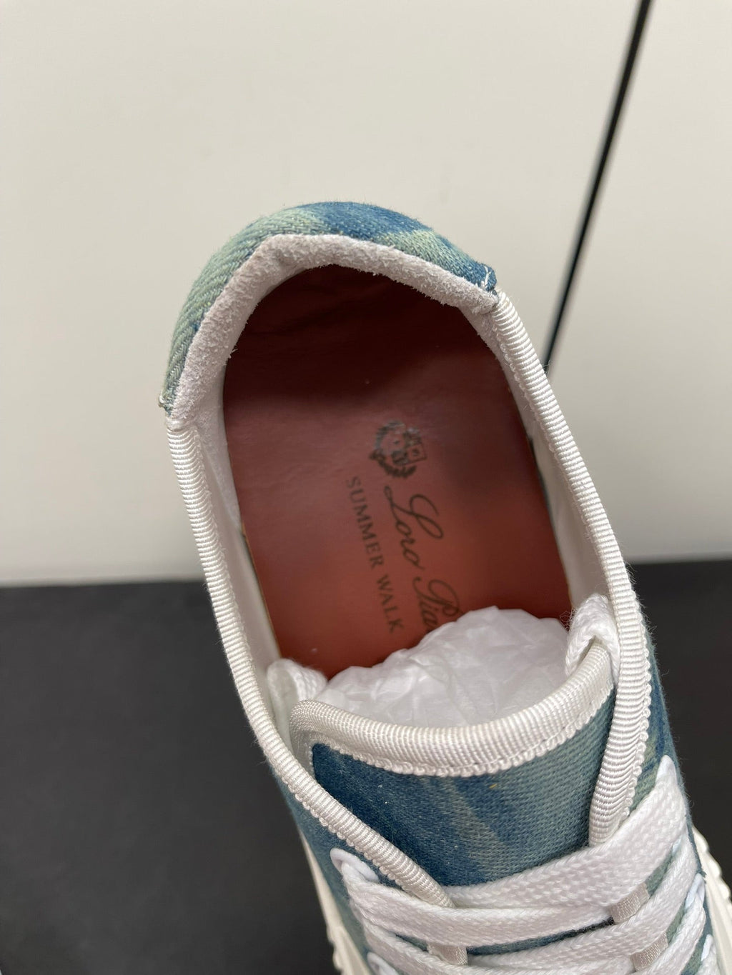 LORO PIANA CLASSIC BISCUIT SNEAKER SAPPHIRE CALFSKIN