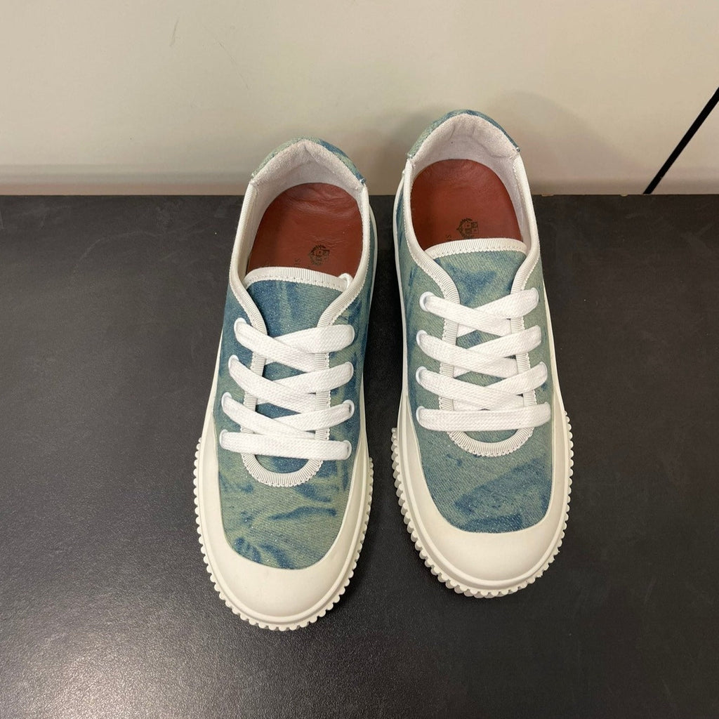 LORO PIANA CLASSIC BISCUIT SNEAKER SAPPHIRE CALFSKIN