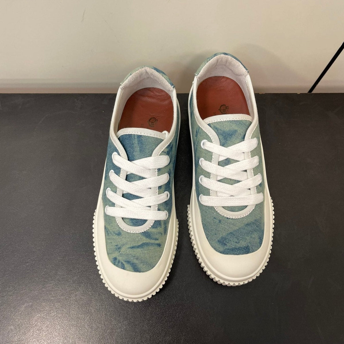LORO PIANA CLASSIC BISCUIT SNEAKER SAPPHIRE CALFSKIN