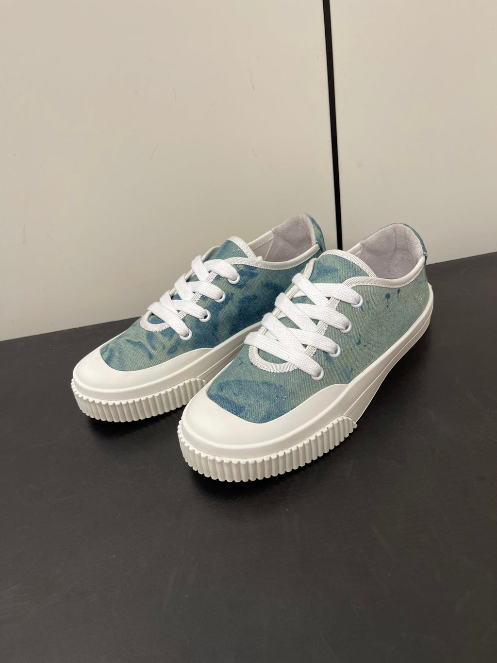 LORO PIANA CLASSIC BISCUIT SNEAKER SAPPHIRE CALFSKIN