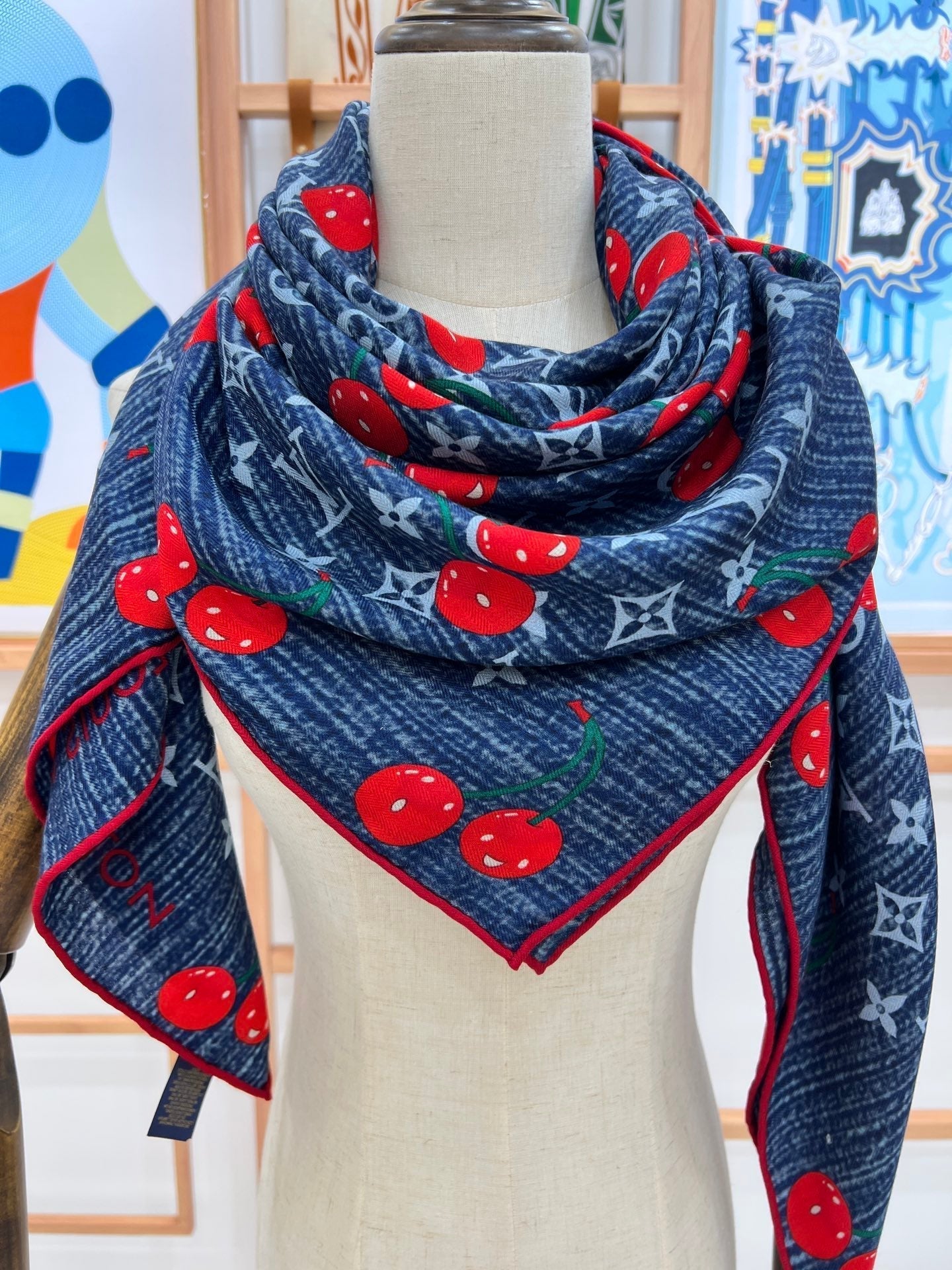 LOUIS VUITTON LV SCARF 135 CM IN WOOL MIX SILK 735872