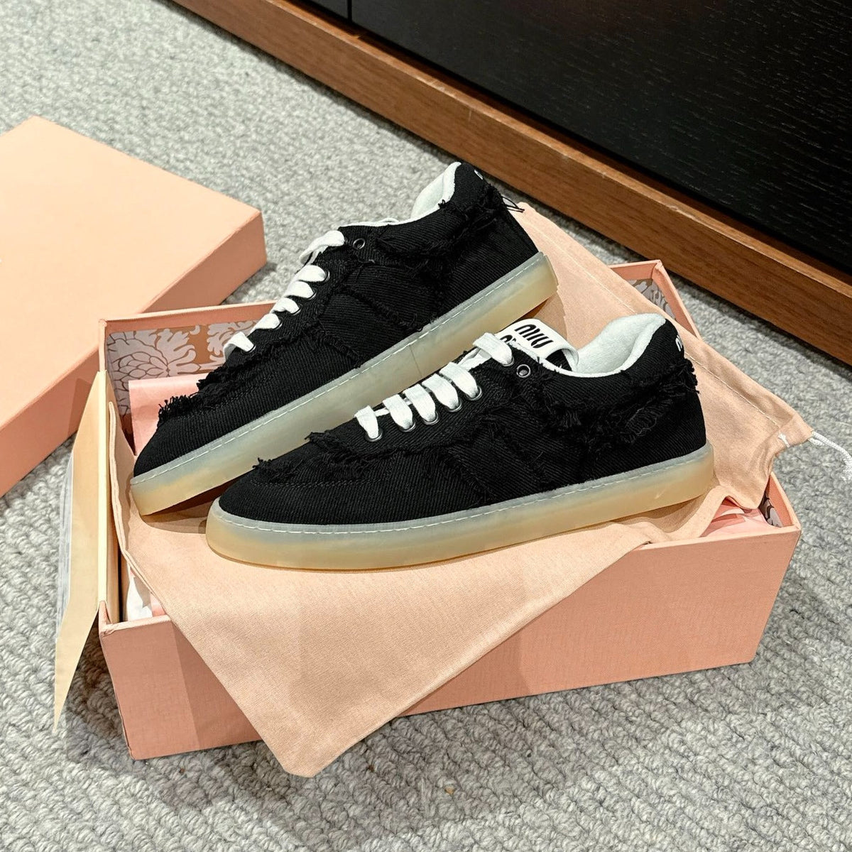 MIU MIU Dexun Sneaker Black Canvas