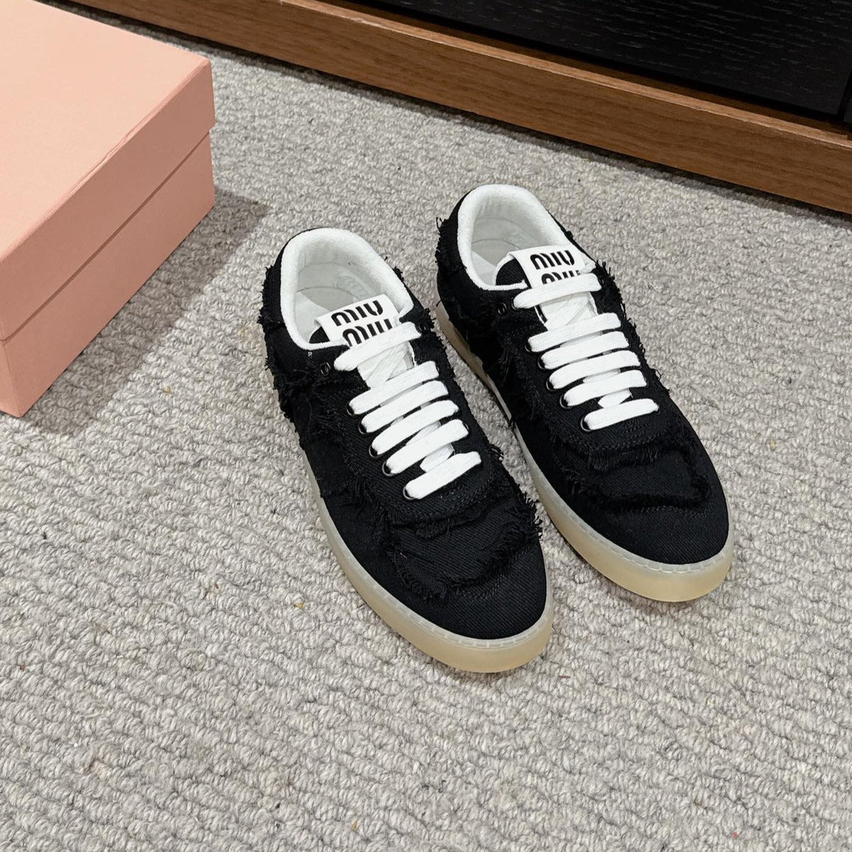 MIU MIU Dexun Sneaker Black Canvas